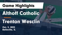 Althoff Catholic  vs Trenton Wesclin  Game Highlights - Oct. 3, 2022