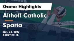 Althoff Catholic  vs Sparta  Game Highlights - Oct. 24, 2022