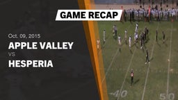 Recap: Apple Valley  vs. Hesperia  2015