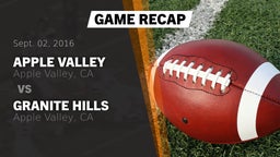 Recap: Apple Valley  vs. Granite Hills  2016