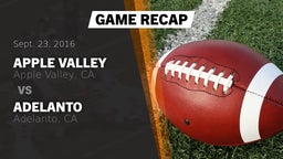 Recap: Apple Valley  vs. Adelanto  2016