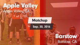 Matchup: Apple Valley High vs. Barstow  2016