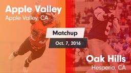 Matchup: Apple Valley High vs. Oak Hills  2016
