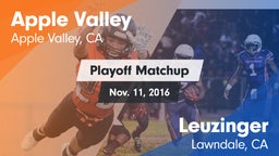 Matchup: Apple Valley High vs. Leuzinger  2016