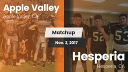 Matchup: Apple Valley High vs. Hesperia  2017