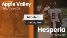 Matchup: Apple Valley High vs. Hesperia  2018