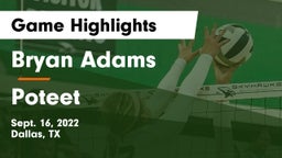 Bryan Adams  vs Poteet  Game Highlights - Sept. 16, 2022