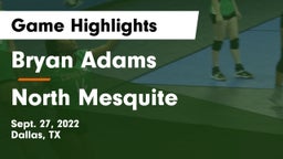 Bryan Adams  vs North Mesquite  Game Highlights - Sept. 27, 2022