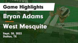 Bryan Adams  vs West Mesquite  Game Highlights - Sept. 30, 2022