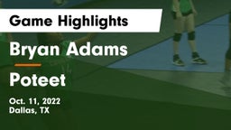 Bryan Adams  vs Poteet  Game Highlights - Oct. 11, 2022