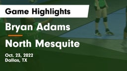 Bryan Adams  vs North Mesquite  Game Highlights - Oct. 23, 2022