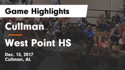 Cullman  vs West Point HS Game Highlights - Dec. 13, 2017