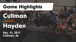 Cullman  vs Hayden  Game Highlights - Dec. 21, 2017