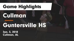 Cullman  vs Guntersville HS Game Highlights - Jan. 3, 2018