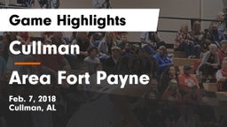 Cullman  vs Area Fort Payne Game Highlights - Feb. 7, 2018