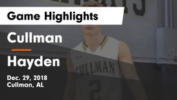 Cullman  vs Hayden  Game Highlights - Dec. 29, 2018