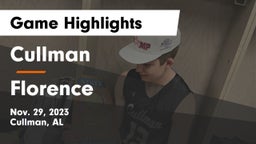 Cullman  vs Florence Game Highlights - Nov. 29, 2023