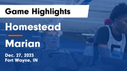 Homestead  vs Marian  Game Highlights - Dec. 27, 2023