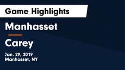 Manhasset  vs Carey Game Highlights - Jan. 29, 2019
