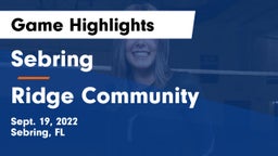 Sebring  vs Ridge Community Game Highlights - Sept. 19, 2022