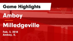 Amboy  vs Milledgeville  Game Highlights - Feb. 3, 2018