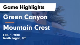 Green Canyon  vs Mountain Crest Game Highlights - Feb. 1, 2018