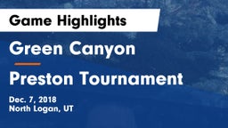 Green Canyon  vs Preston Tournament Game Highlights - Dec. 7, 2018