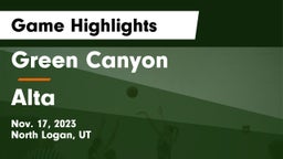 Green Canyon  vs Alta  Game Highlights - Nov. 17, 2023