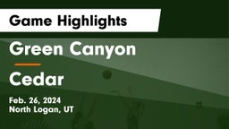 Green Canyon  vs Cedar  Game Highlights - Feb. 26, 2024