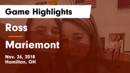 Ross  vs Mariemont  Game Highlights - Nov. 26, 2018