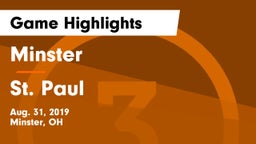 Minster  vs St. Paul  Game Highlights - Aug. 31, 2019