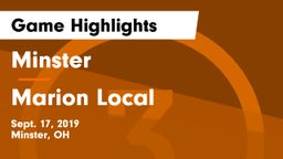 Minster  vs Marion Local  Game Highlights - Sept. 17, 2019
