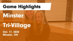 Minster  vs Tri-Village Game Highlights - Oct. 17, 2020