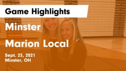 Minster  vs Marion Local  Game Highlights - Sept. 23, 2021