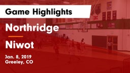 Northridge  vs Niwot  Game Highlights - Jan. 8, 2019