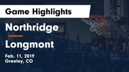 Northridge  vs Longmont Game Highlights - Feb. 11, 2019