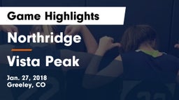 Northridge  vs Vista Peak  Game Highlights - Jan. 27, 2018