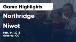Northridge  vs Niwot  Game Highlights - Feb. 14, 2018