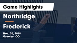 Northridge  vs Frederick  Game Highlights - Nov. 30, 2018