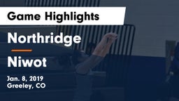 Northridge  vs Niwot  Game Highlights - Jan. 8, 2019