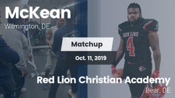 Matchup: McKean  vs. Red Lion Christian Academy 2019