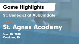 St. Benedict at Auburndale   vs St. Agnes Academy Game Highlights - Jan. 20, 2018