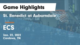 St. Benedict at Auburndale   vs ECS Game Highlights - Jan. 22, 2022