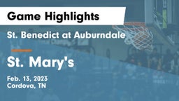 St. Benedict at Auburndale   vs St. Mary's Game Highlights - Feb. 13, 2023