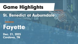 St. Benedict at Auburndale  vs Fayette Game Highlights - Dec. 21, 2023