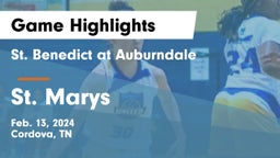 St. Benedict at Auburndale  vs St. Marys  Game Highlights - Feb. 13, 2024