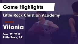 Little Rock Christian Academy  vs Vilonia  Game Highlights - Jan. 22, 2019