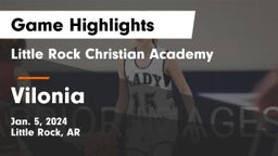 Little Rock Christian Academy  vs Vilonia  Game Highlights - Jan. 5, 2024