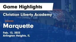 Christian Liberty Academy  vs Marquette Game Highlights - Feb. 13, 2023
