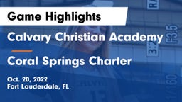 Calvary Christian Academy vs Coral Springs Charter Game Highlights - Oct. 20, 2022